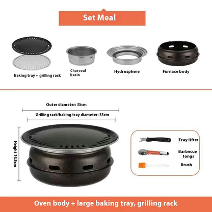 Household Outdoor Portable Charcoal Grilled Smoke-free Barbecue Oven