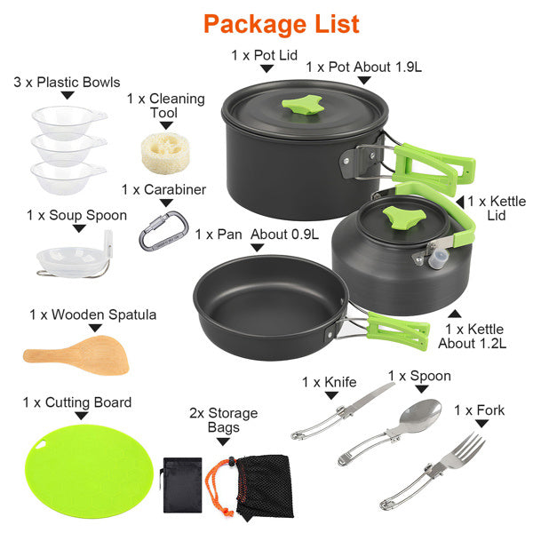 US Local 16 Camping Cookware Sets