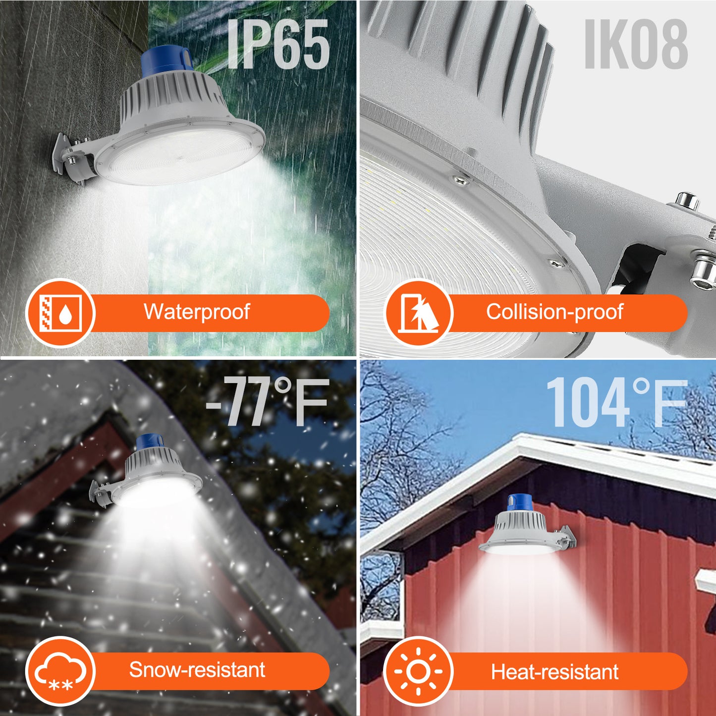 US Local VEVOR LED Barn Light, 50W 5500LM, Ultra Brightness 6000K Daylight, Dusk To Dawn Area Lights, Outdoor Security Flood Lighting, IP65 Waterproof