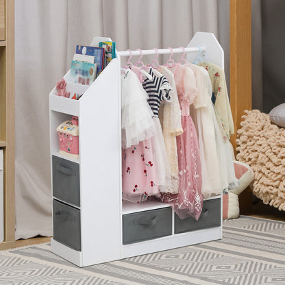 US Local Children's Clothing Storage Racks, Clothing Racks, Children's Wardrobes, Open Hanging Wardrobes With Mirrors