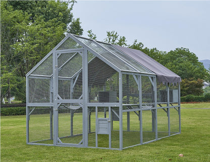 US Local Outdoor Cat House Cat Fence, Upgraded Waterproof Cover - Gray