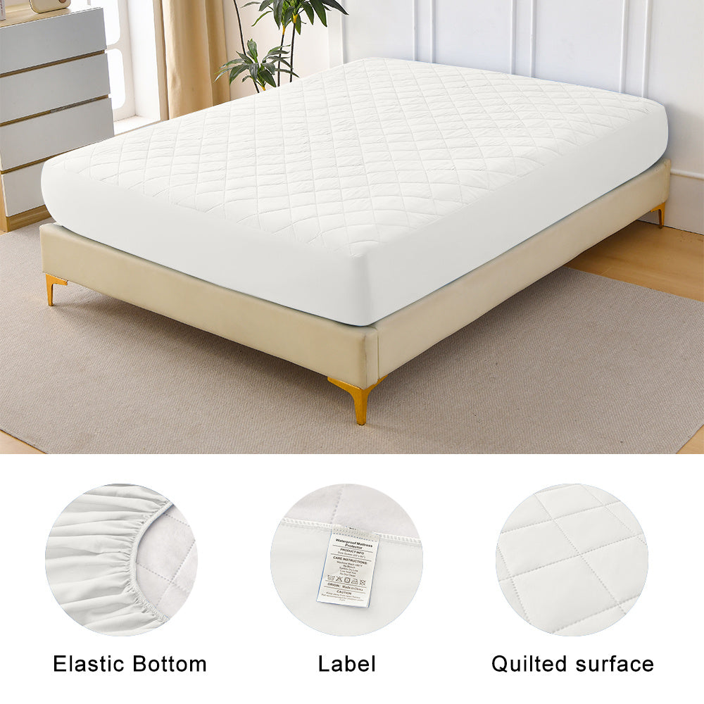 US Local Diamond Grid Ultrasonic Waterproof Mattress Protector