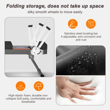 US Local Extra Large Pilates Reformer - Multi-functional Home Fitness Equipment, 395lbs Capacity, With Dynamic Resistance Cords And Aerobic Rebounder, Improves Posture, Builds Strength, Reduces Stress, Black