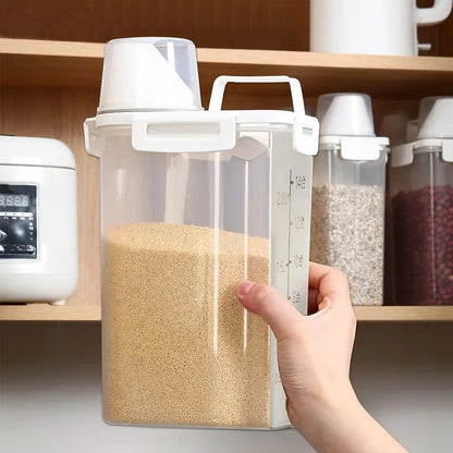 US Local Sealed Food Storage Containers With Lids - Leak-proof And Moisture-proof Kitchen Storage Boxes, Suitable For Grains, Nuts, Flour And Rice - Made Of Durable PE Material