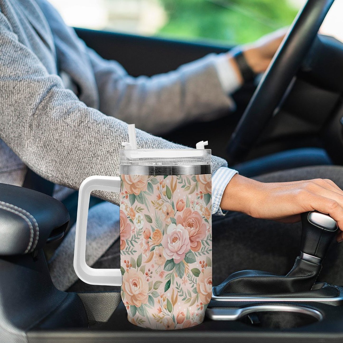 PHDT00419 POD US Local Tumbler 40 oz Large Capacity Car Cup Peony