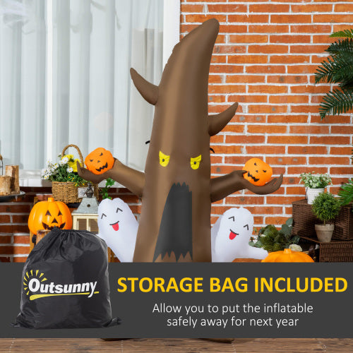 5 Halloween Inflatables Outdoor Decorations Ghost Tree With Pumpkins, Blow-Up LED Yard Decor Indoor Outdoor For Garden, Lawn, Party, Holiday