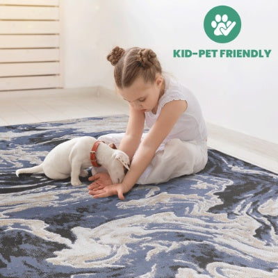 US Local LOOM  LUXE Collection 5X7 Grey  Abstract Non-Shedding Living Room Bedroom Dining Home Office Stylish And Stain Resistant Area Rug