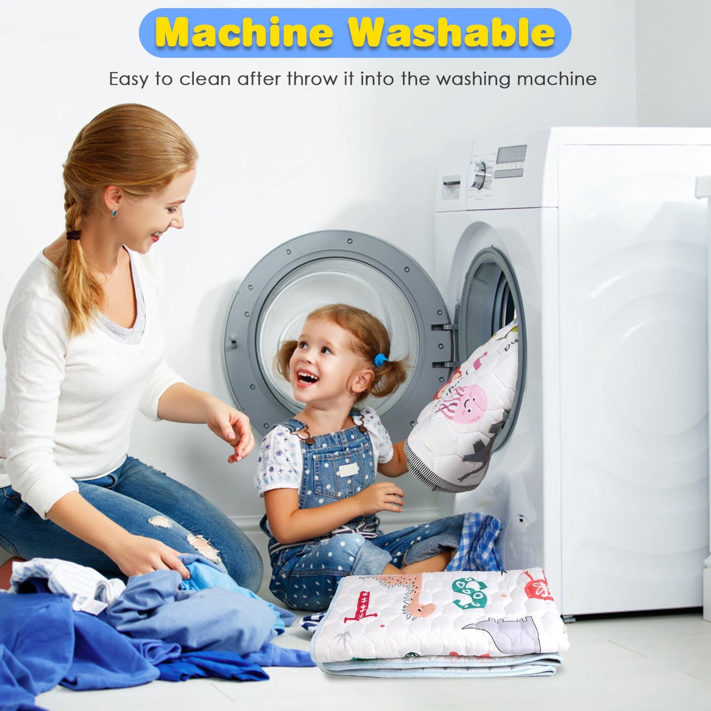 US Local 1Pc 71x59IN Or 50X50IN Baby Play Mat Non-Slip Baby Crawling Mat Foldable Playpen Mat Machine Washable For Newborns Infants Babies Toddlers