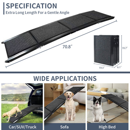 US Local Dog Ramp For Car, 63 Long    17 Wide Folding Portable Pet Stair Ramp With Non-Slip Rug Surface, Extra Wide Dog Steps For Medium & Large Dogs Up To 250LBS Enter A Car, SUV  Truck