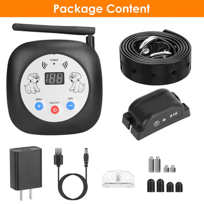 US Local 1Set 328FT Electric Wireless Dog Fence System With GPS Location Monitor Collar Receiver Rechargeable Beep Vibration Fence System For Small Medium Large Dogs