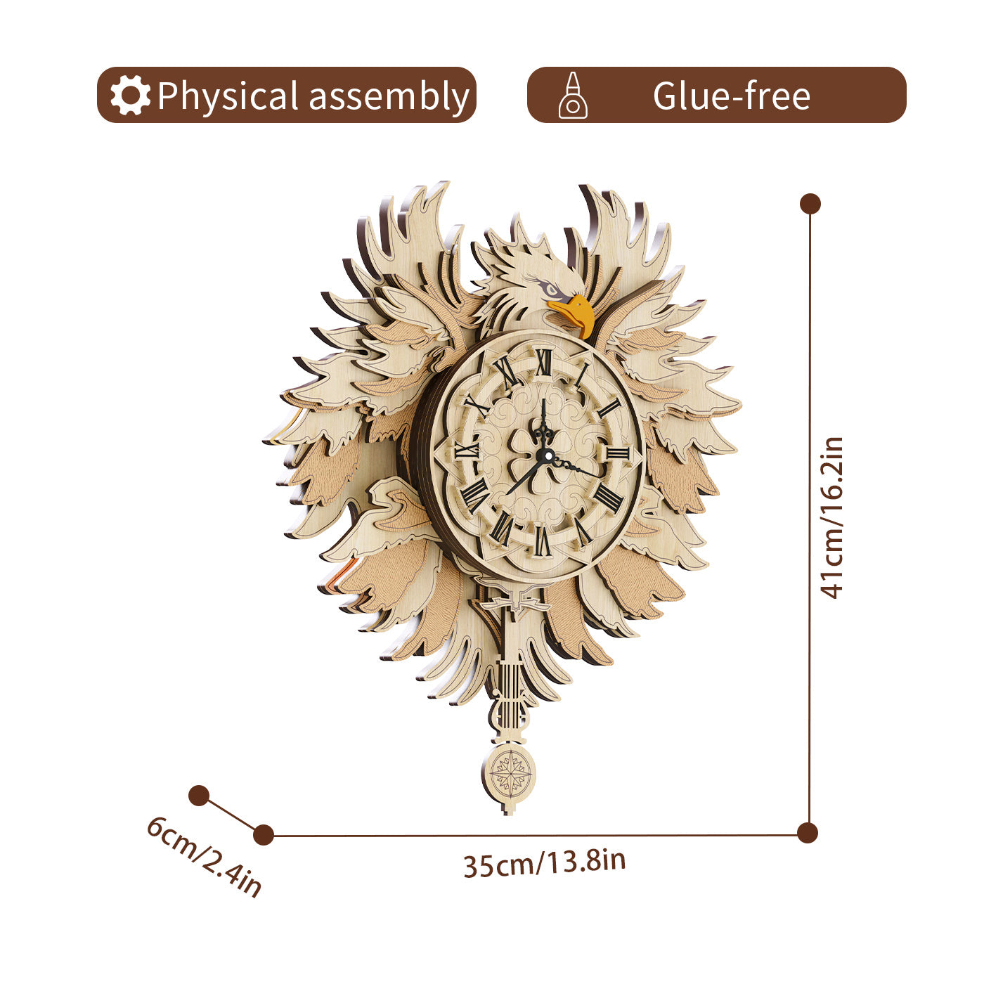 US Local Home Fashion Minimalist Hawk With His Wall Clock Puzzle Toys