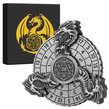 US Local Retro Fantasy Style Turntable Dice Gift Box Set, Essential Creative Accessories For Board Games, Multi-faceted RPG Dice And Circular Scale Design - Advanced Tabletop Game Accessories And Collectibles