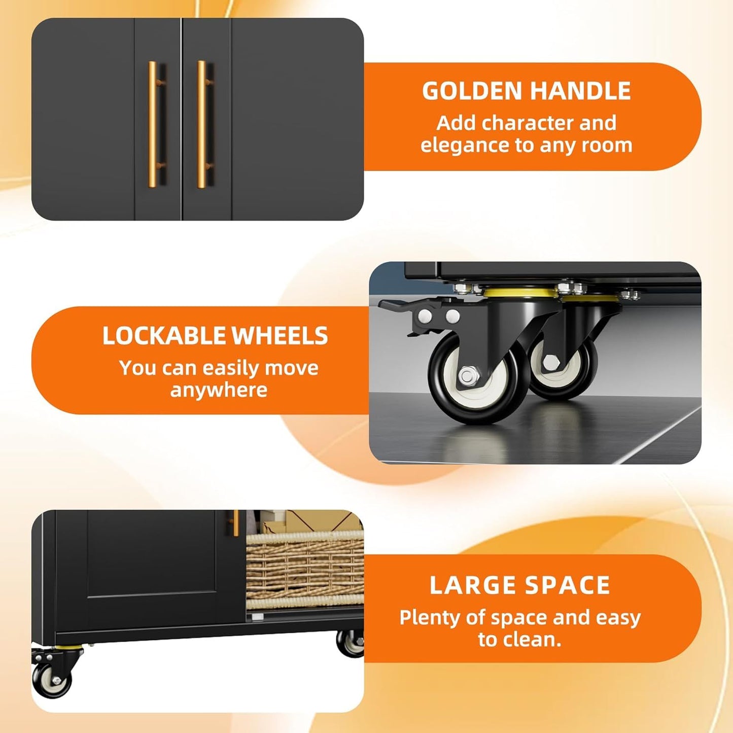 US Local Metal Arched Bookcase With Wheels, Modern Freestanding Black Arch Storage Cabinets For Home Office Bookshelf Living Room