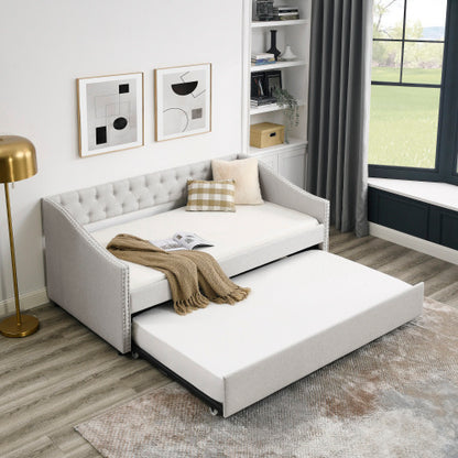 US Local The Double Sofa Bed Has A Double Roller Upholstered Tufted Sofa Bed