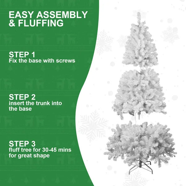 US Local 5ft Unlit White Halloween Christmas Tree With 498 Branch Tips For Holiday Decoration