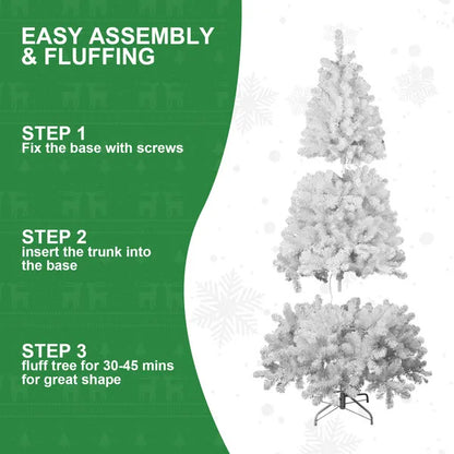 US Local 5ft Unlit White Halloween Christmas Tree With 498 Branch Tips For Holiday Decoration