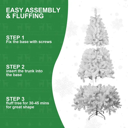 US Local 5ft Unlit White Halloween Christmas Tree With 498 Branch Tips For Holiday Decoration