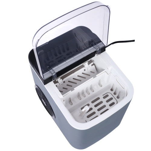 US Local Ice Maker Countertop, Portable Ice Machine, Self-Cleaning Ice Makers With Basket And Scoop, 9 Cubes In 6 Mins, 26 Lbs Per Day, Ideal For Home, Kitchen,ETL And FDA Certificate.
