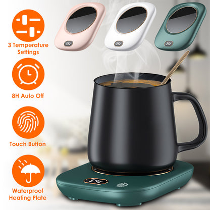 US Local 3 Color Options 1Pc Electric Coffee Mug Warmer For Desk Auto Shut Off USB Tea Milk Beverage Cup Heater Heating Plate For Office Home 3 Temperature Setting