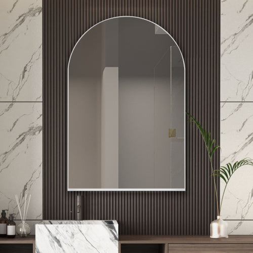 US Local 24x36 Inch Vaulted Recessed Metal Frame Bathroom Wall Cabinet With Mirror And Adjustable Shelf