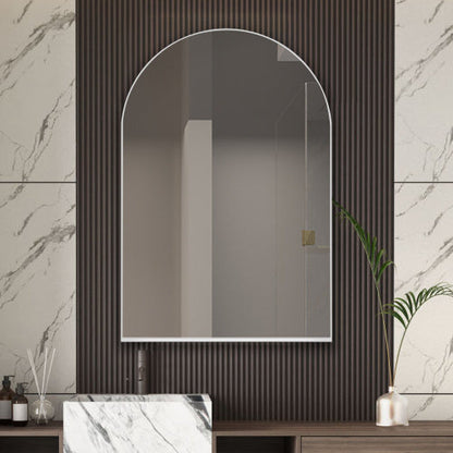 US Local 24x36 Inch Vaulted Recessed Metal Frame Bathroom Wall Cabinet With Mirror And Adjustable Shelf