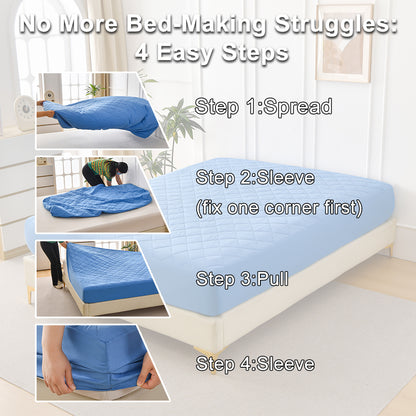 US Local Diamond Grid Ultrasonic Waterproof Mattress Protector