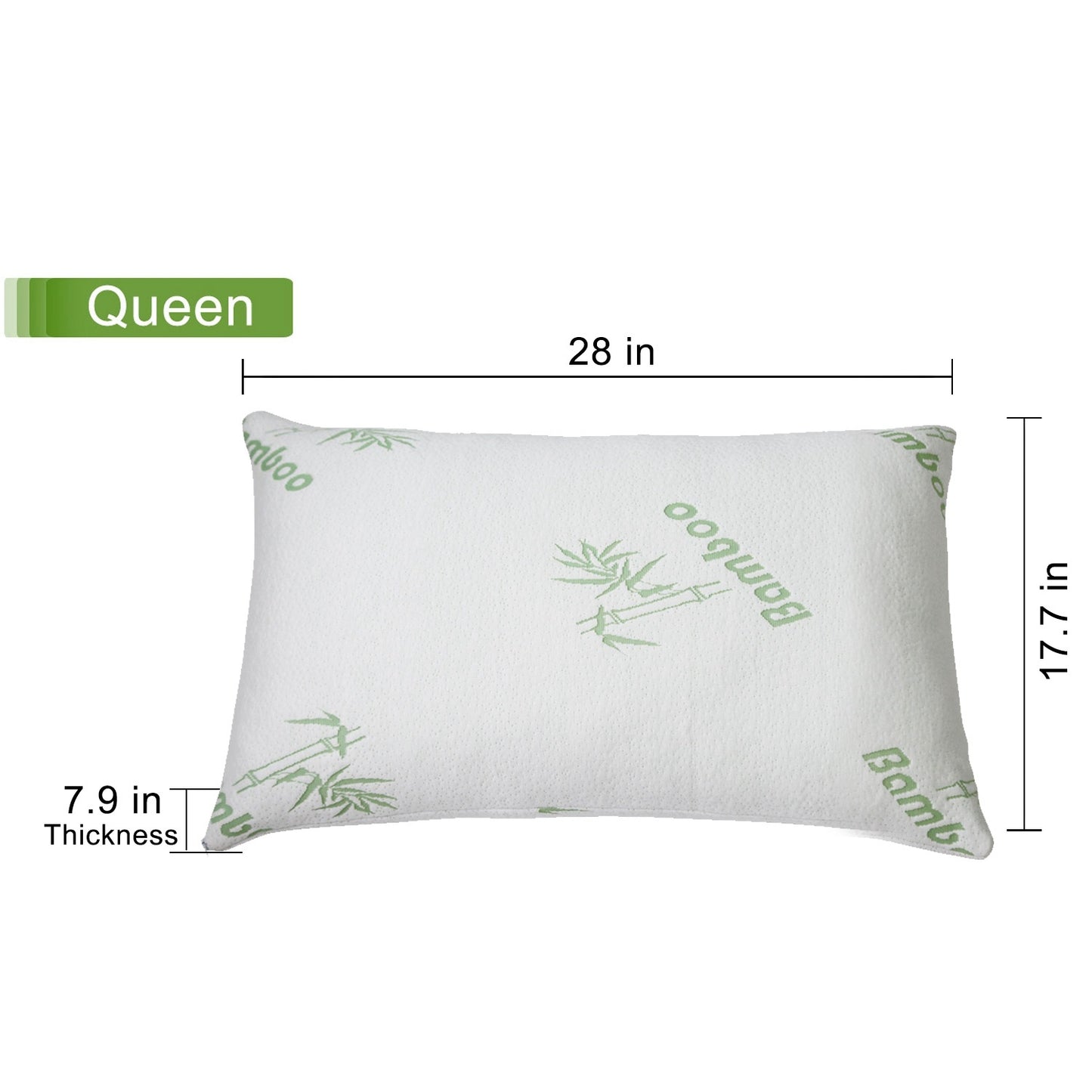US Local 2Pcs Or 1Pcs Bamboo Memory Foam Pillow Hypoallergenic Bed Pillow For Head Neck Rest Sleeping Shredded Pillow Washable Cover Queen Size Pillow