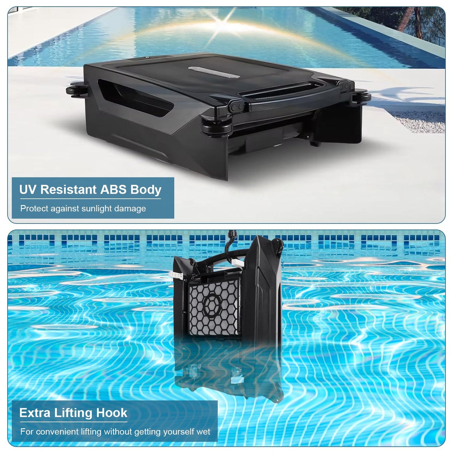 US Local 1 Pc Solar Powered Robotic Pool Skimmer Automatic Swimming Pool Surface Cleaner With 2 Cleaning Modes Dual Charging Methods IPX7 Waterproof 1937sq.ft Coverage APP Control