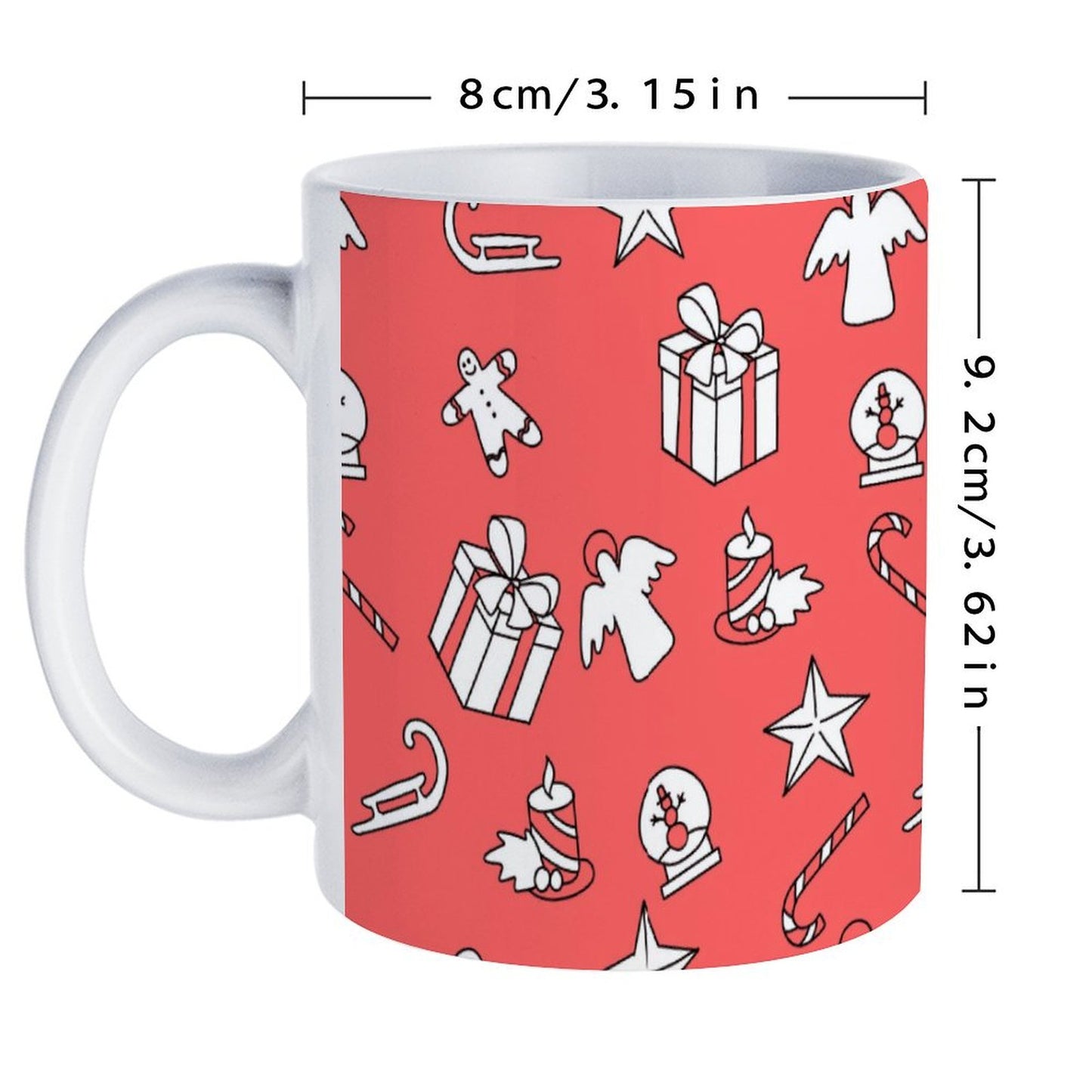 POD US Local White mug with full print, Christmas Pink 0025