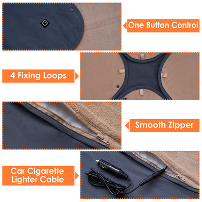 US Local 1Pc 53.5x37.8in Electric Heated Throw Full Body Heated Shawl Indoor Outdoor Heated Blanket With 3 Heating Levels 2Hrs Auto Off Machine Washable Waterproof