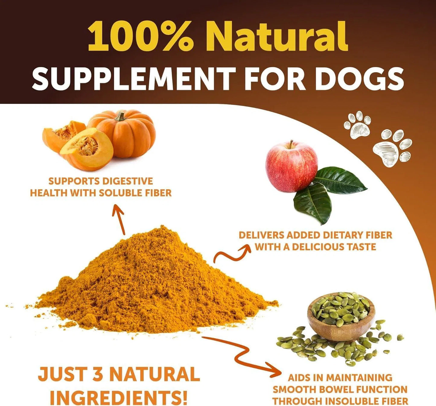 US Local Pumpkin Powder For Dogs Digestive Support 8 OZ Fiber Supplement For Constipation For Gut Balance Healthy Skin Digestion Glands Firm Stool Poop Anti Diarrhea Gas Relief