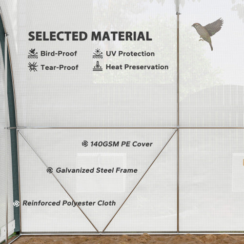 UK Local Outsunny 4 X 3m Walk-In Tunnel Greenhouse, With Accessories - White