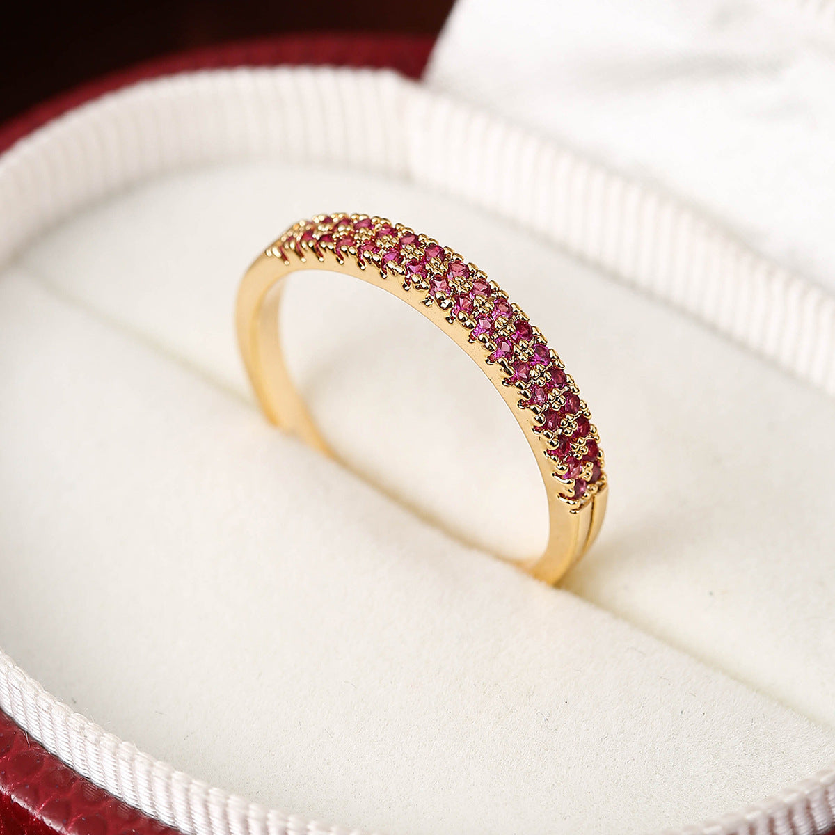 Simple Inlaid Color Zircon Elegant Atmosphere Simple Bracelet Ring