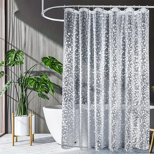 US Local 3D Pebble Pattern Shower Curtain In PEVA Durable Material, 71x71 Inches With Strong Magnets, Suitable For Shower Cabins And Bathtubs