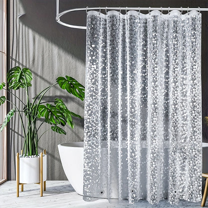 US Local 3D Pebble Pattern Shower Curtain In PEVA Durable Material, 71x71 Inches With Strong Magnets, Suitable For Shower Cabins And Bathtubs