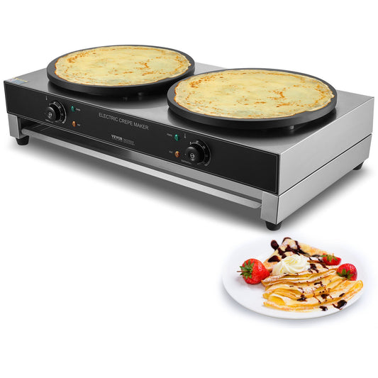 US Local 16-Inch Electric Crepe Maker Commercial Crepe Machine 3400W Double Head