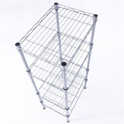 US Local Rectangular Four Story Household Storage Rack, Silver Gray