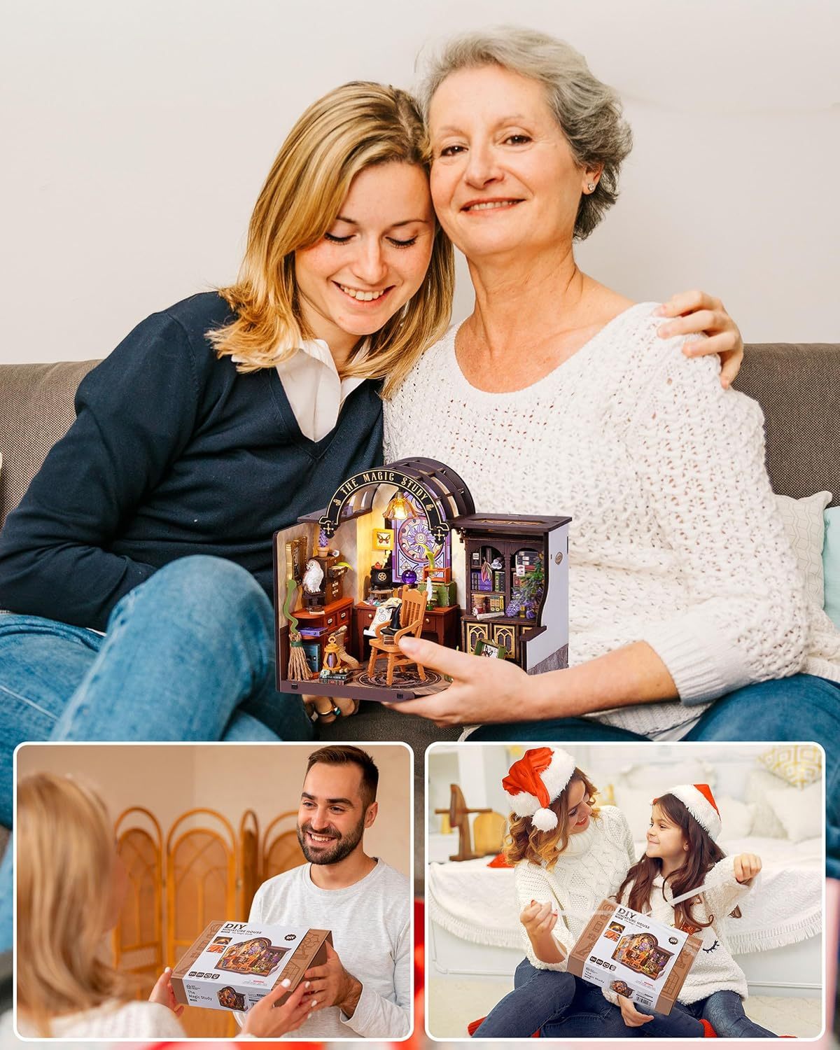 US Local ROBOTIME DIY Miniature House Kit Magic Study Craft Model Kits