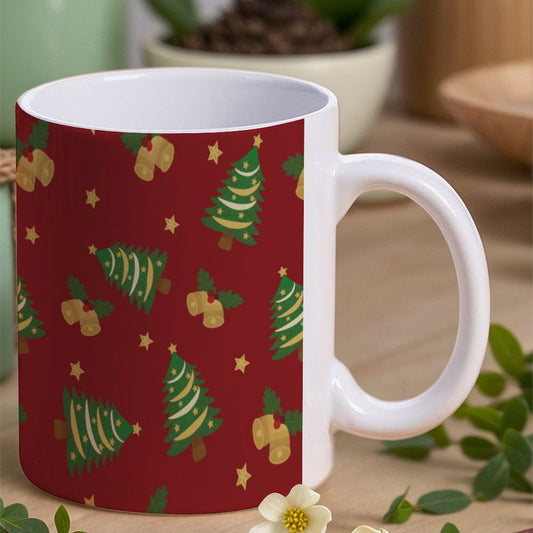 POD US Local White mug with full print, Christmas Tree 0061
