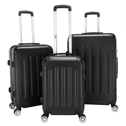 US Local 3-in-1 ABS Trolley Case 20 Inches-24 Inches-28 Inches Black