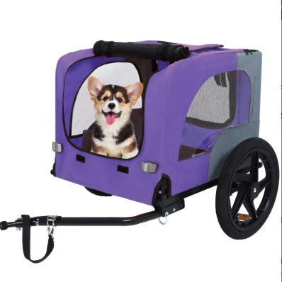 US Local Utdoor Heavy Duty Collapsible Pet Bike Trailer With 16-Inch All Terrain Wheels & Universal Hitch   Foldable Dog Cargo Carrier Cart For Bicycles