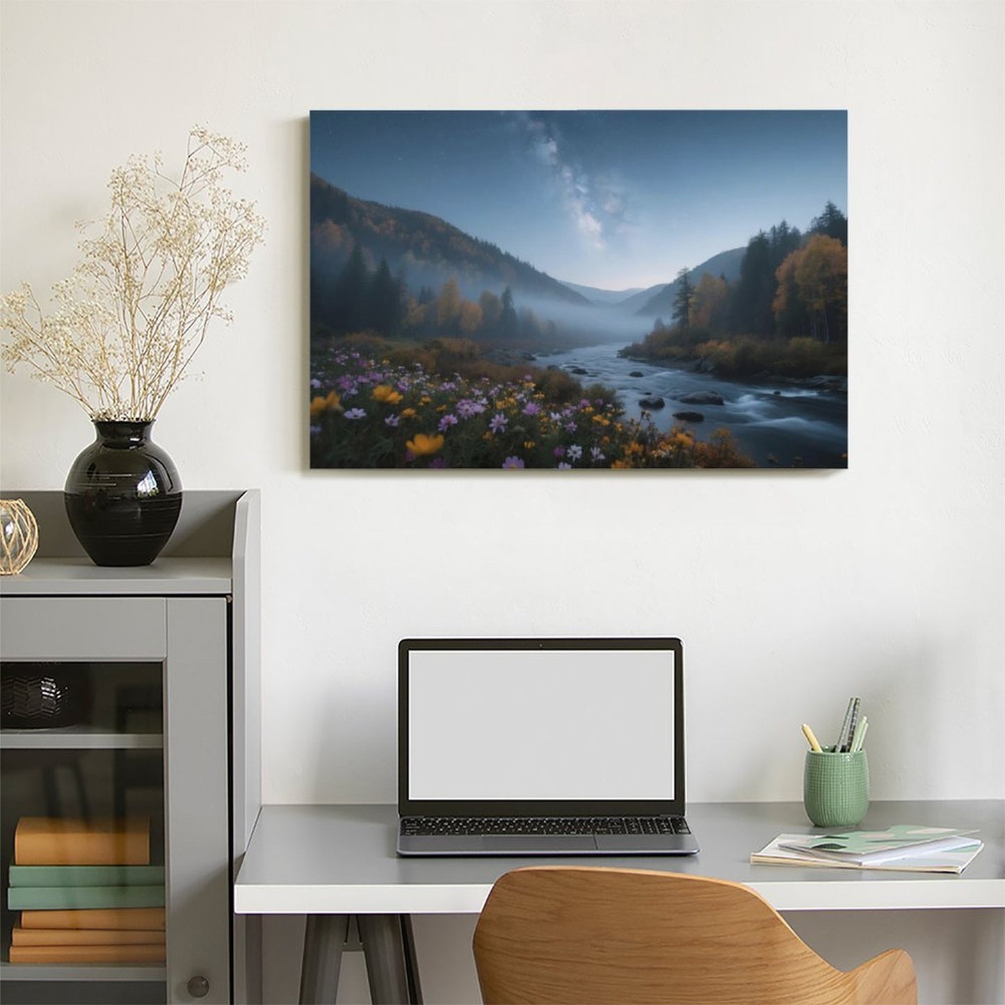 Decorative Interior Frame Painting Mountain-river-starry-autumn-3