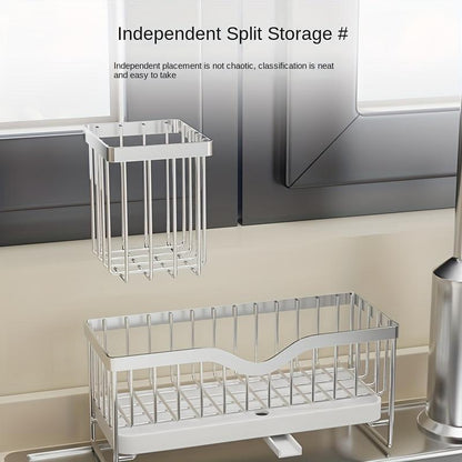 US Local Kitchen Household Wall-mounted Multifunctional Multi-layer Carbon Steel Cleaning Supplies Rack,Please Note That This Product Is Shipped By Yourself For The Average Shipping Cost