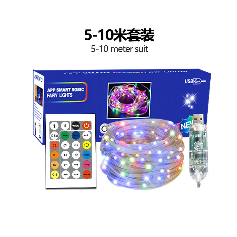 US Local LED Rope Lights Outdoor, RGB Remote Control Fairy String Lights Plug In With 200 LEDs, Super Durabl