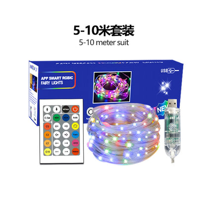 US Local LED Rope Lights Outdoor, RGB Remote Control Fairy String Lights Plug In With 200 LEDs, Super Durabl