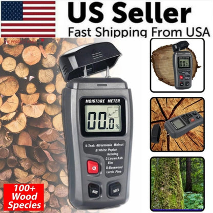 US Local Digital LCD Wood Meter Detector Tester Wood Firewood Paper Cardboard
