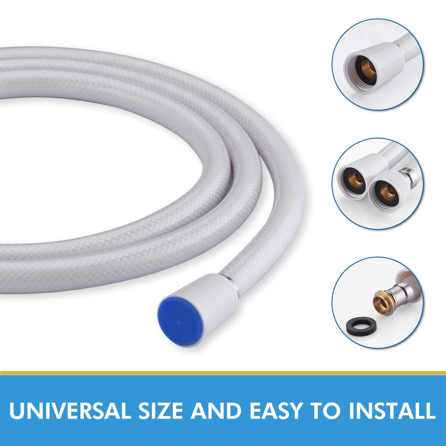 US Local 59 Inch Extra Long Smooth Handheld Shower Hose - Cannot Be Shipped On Weekends, Please Order With Caution