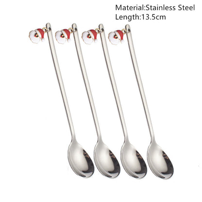 Merry Christmas Spoons Xmas Party Tableware Ornaments Christmas Decorations