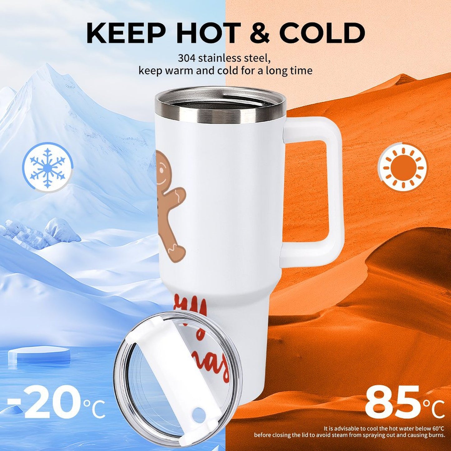 PHDT00006 POD US Local Tumbler 40 oz Large Capacity Car Cup Christmas