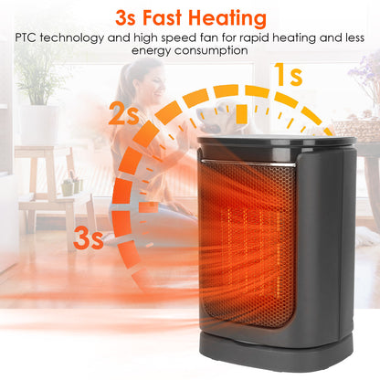 US Local 1500W Electric Space Heater Ceramic Heater Fan 90 Degree Oscillating Heating Fan With 3 Modes Remote Control Digital Display Tip-over Overheating Protection For Home Office